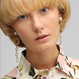 Dolce & Gabbana Gold Pearl Clip Earrings